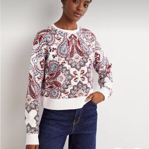 Boden Women’s Cropped Raglan Botanic Paisley Sweatshirt